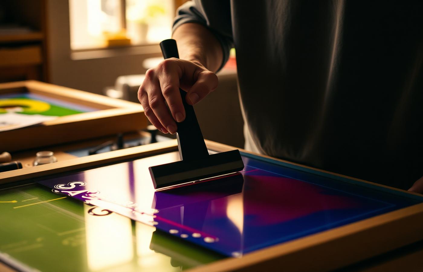 Screen printing in action